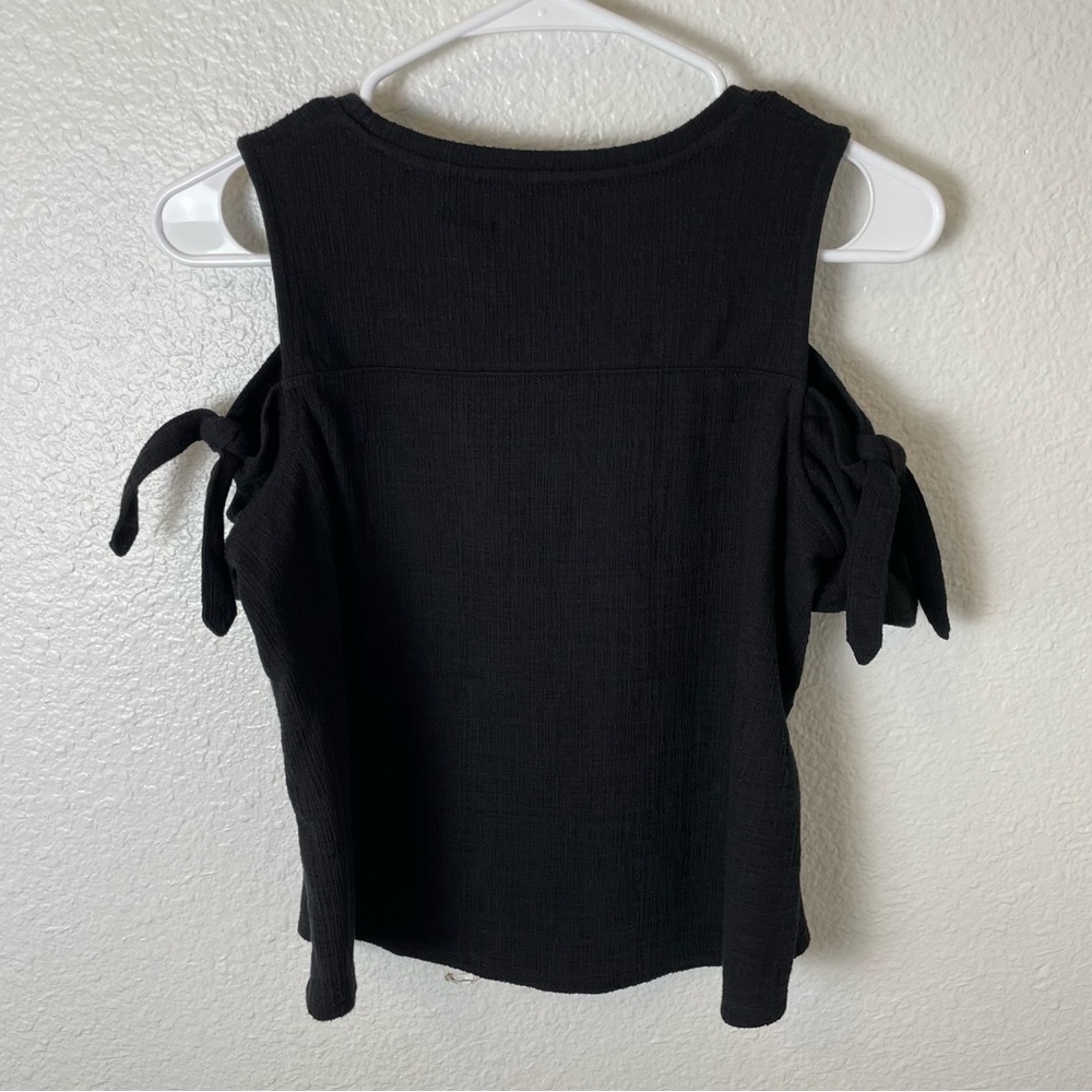 Madewell Cold Shoulder Skylark Black Shirt - Picture 5 of 8